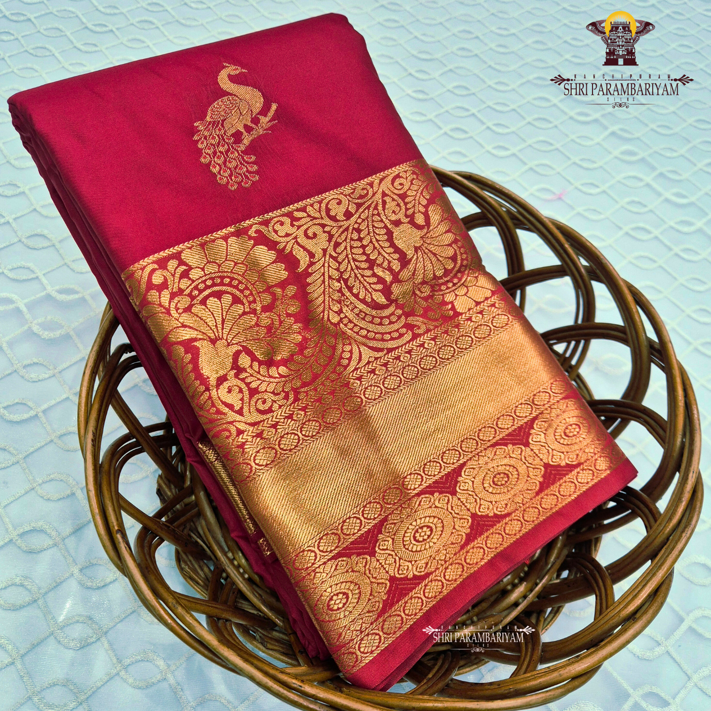 Deep maroon / wine red Saree