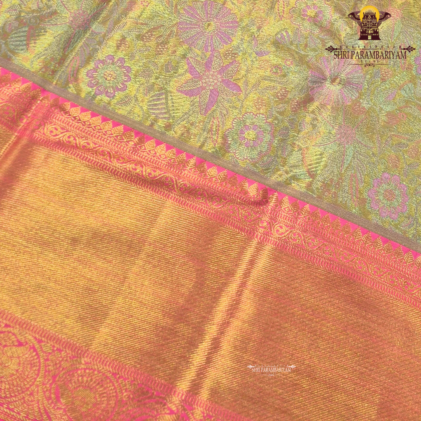 Bright peach with coral-pink undertone Saree