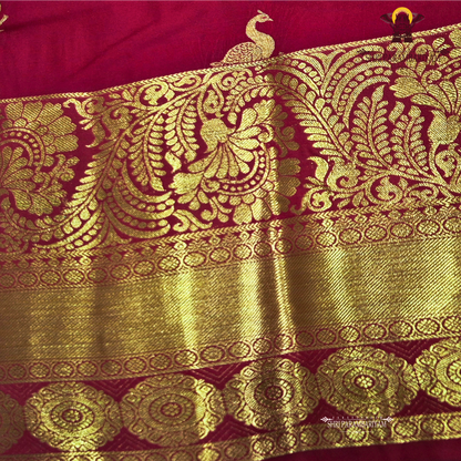 Deep maroon / wine red Saree