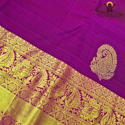 A elegant rich Magenta Pink (deep rani pink shade) with Gold zari Saree