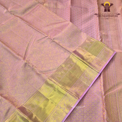 Soft pastel pink (baby pink) with rich gold zari work Saree