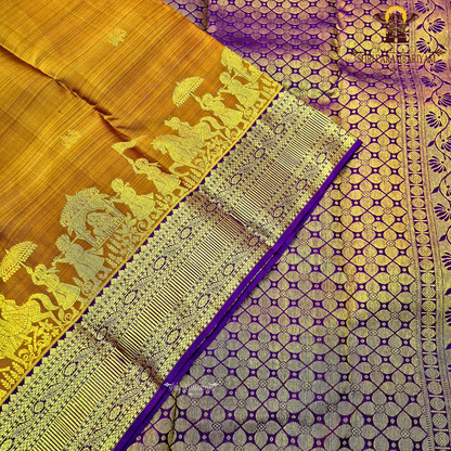 Rich rust orange (burnt orange) body with a contrasting Saree