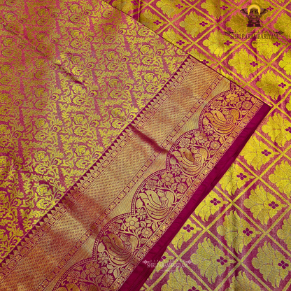 Bright rani pink Saree