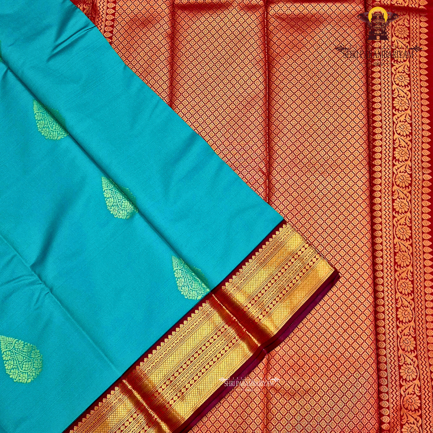 Peacock Green / Teal Green Saree