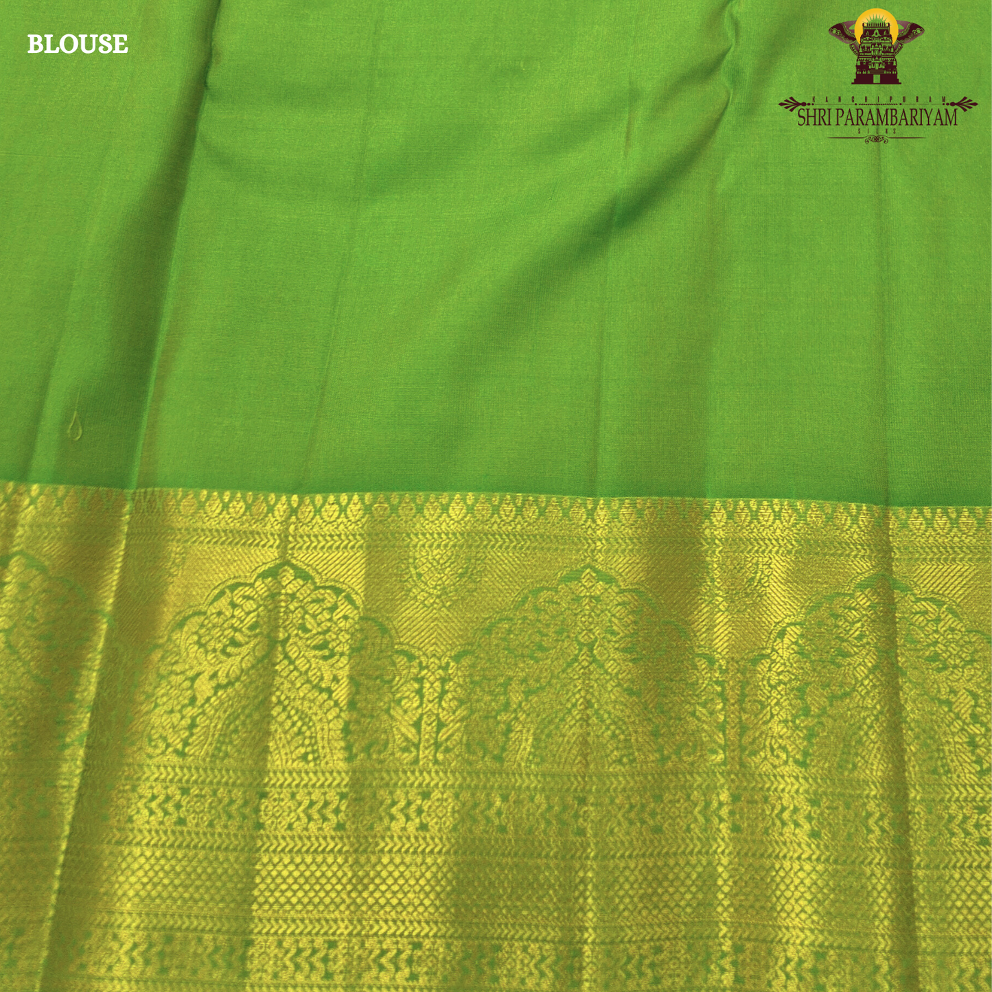 Classic Deep Red with Rich Gold Zari Border and Green Selvedge Saree