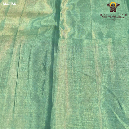 Pastel Mint Green / Sea Green with Antique Gold with multi-tone pastel Saree