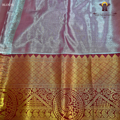 Soft pista green Tissue Saree