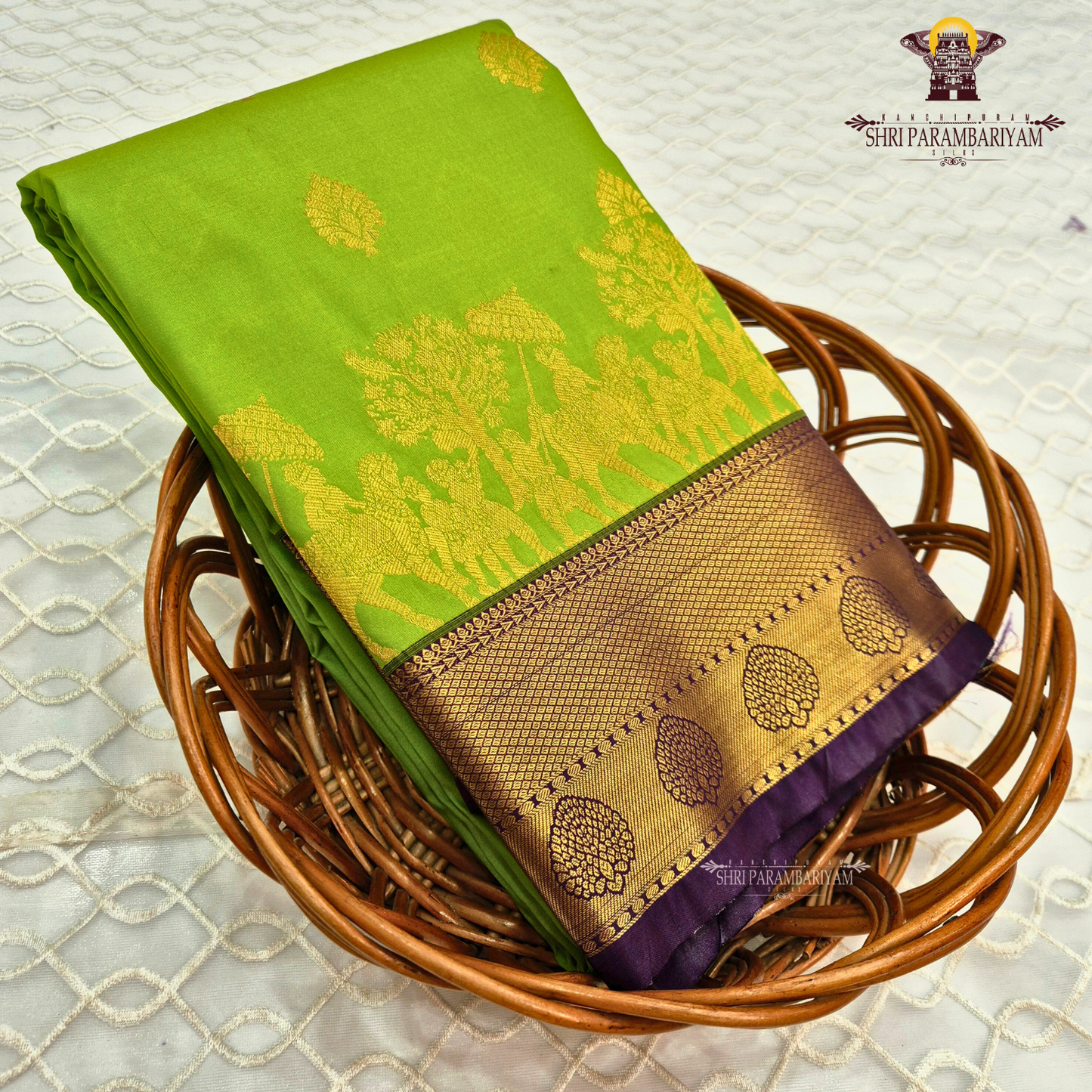Fresh leaf green Saree