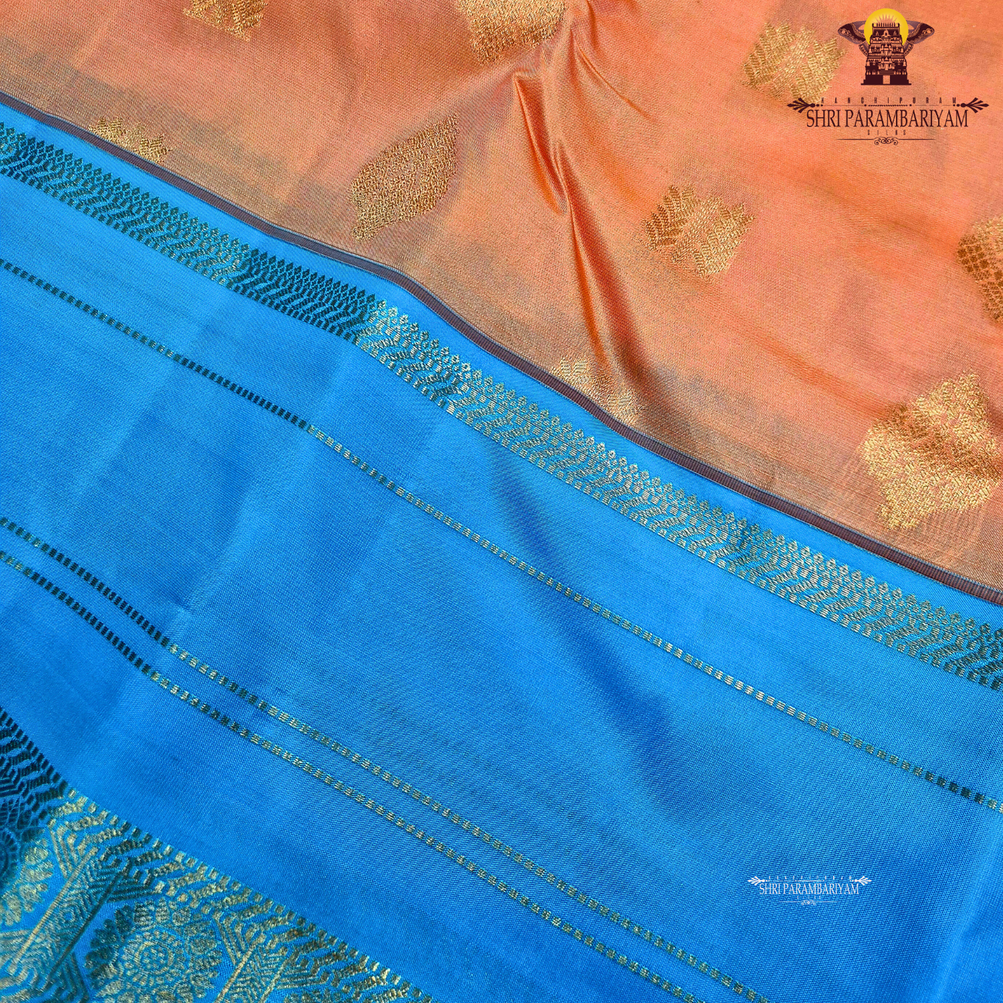 Coral Orange Saree