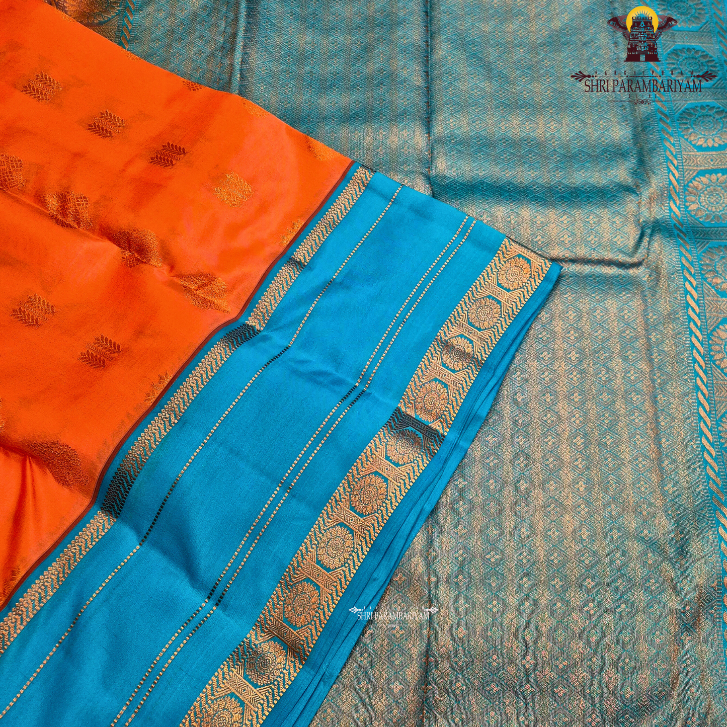 Coral Orange Saree