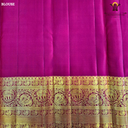 A soft peach gold body adorned with elegant zari Saree