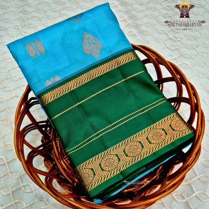 Bright Sky Blue Saree