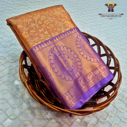 Warm rust orange Tissue Saree