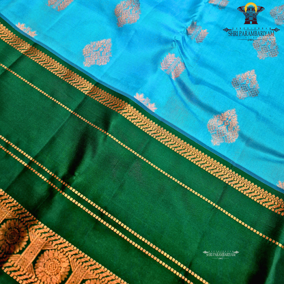 Bright Sky Blue Saree
