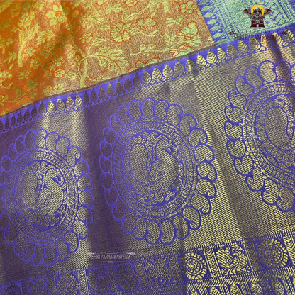 Warm rust orange Tissue Saree