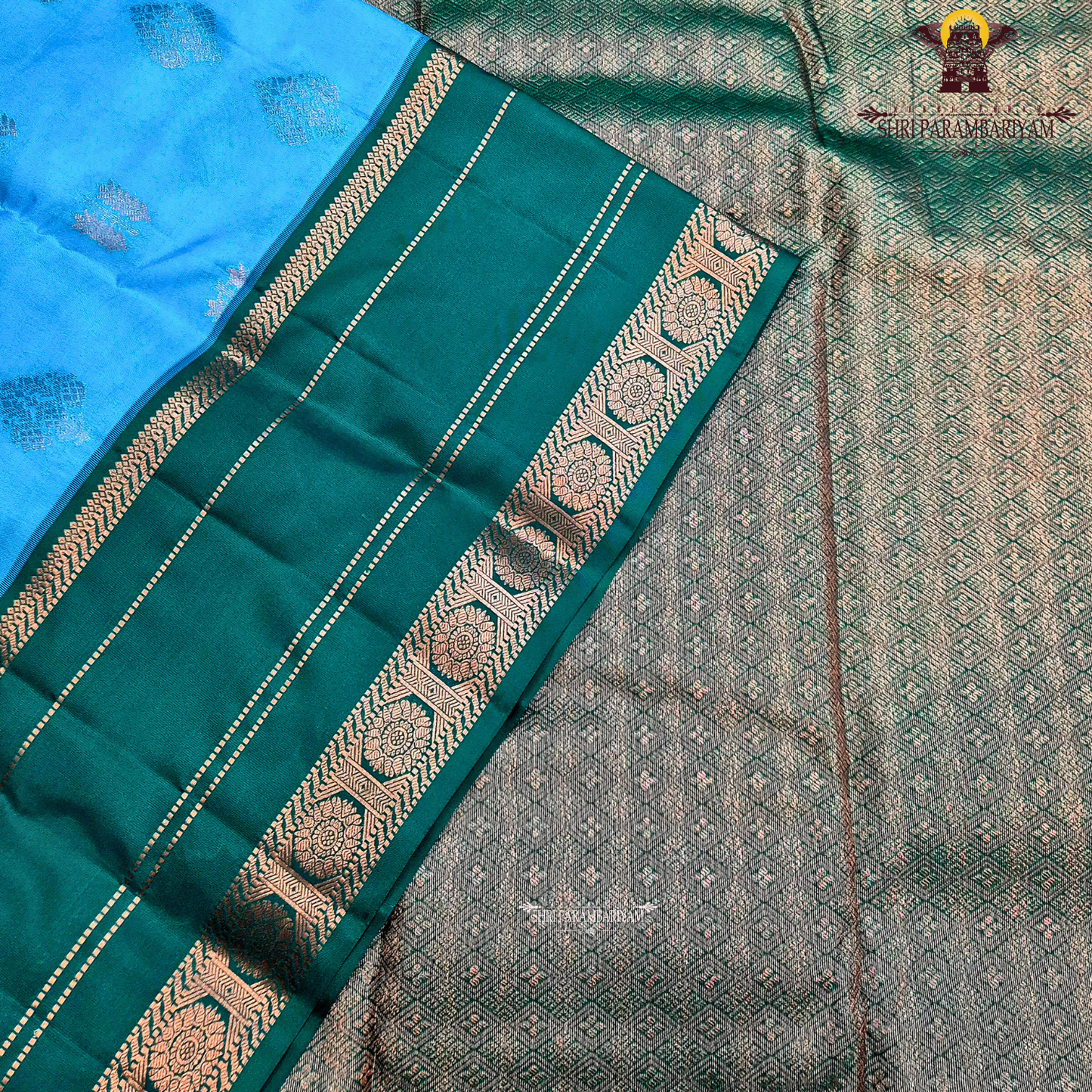 Bright Sky Blue Saree