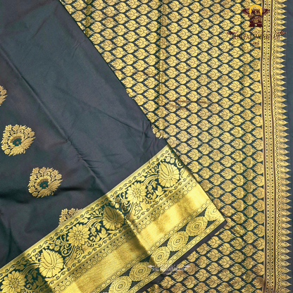 Classic dark coffee brown / deep chocolate brown Saree