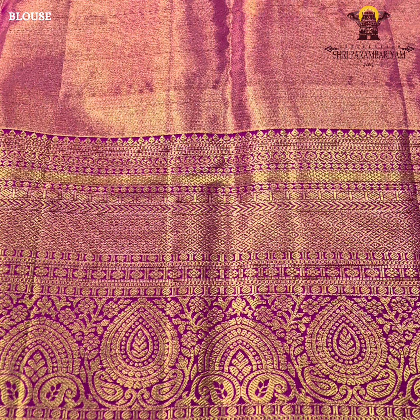 Soft champagne beige with a hint of lavender sheen Saree