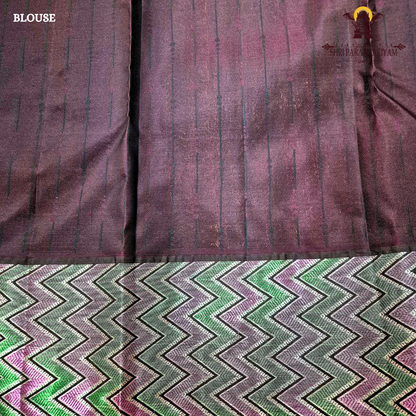 Bright Pink Brown Contrast Border Saree