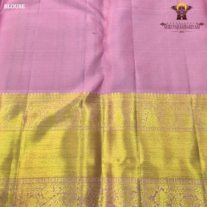 Soft pastel pink (baby pink) with rich gold zari work Saree
