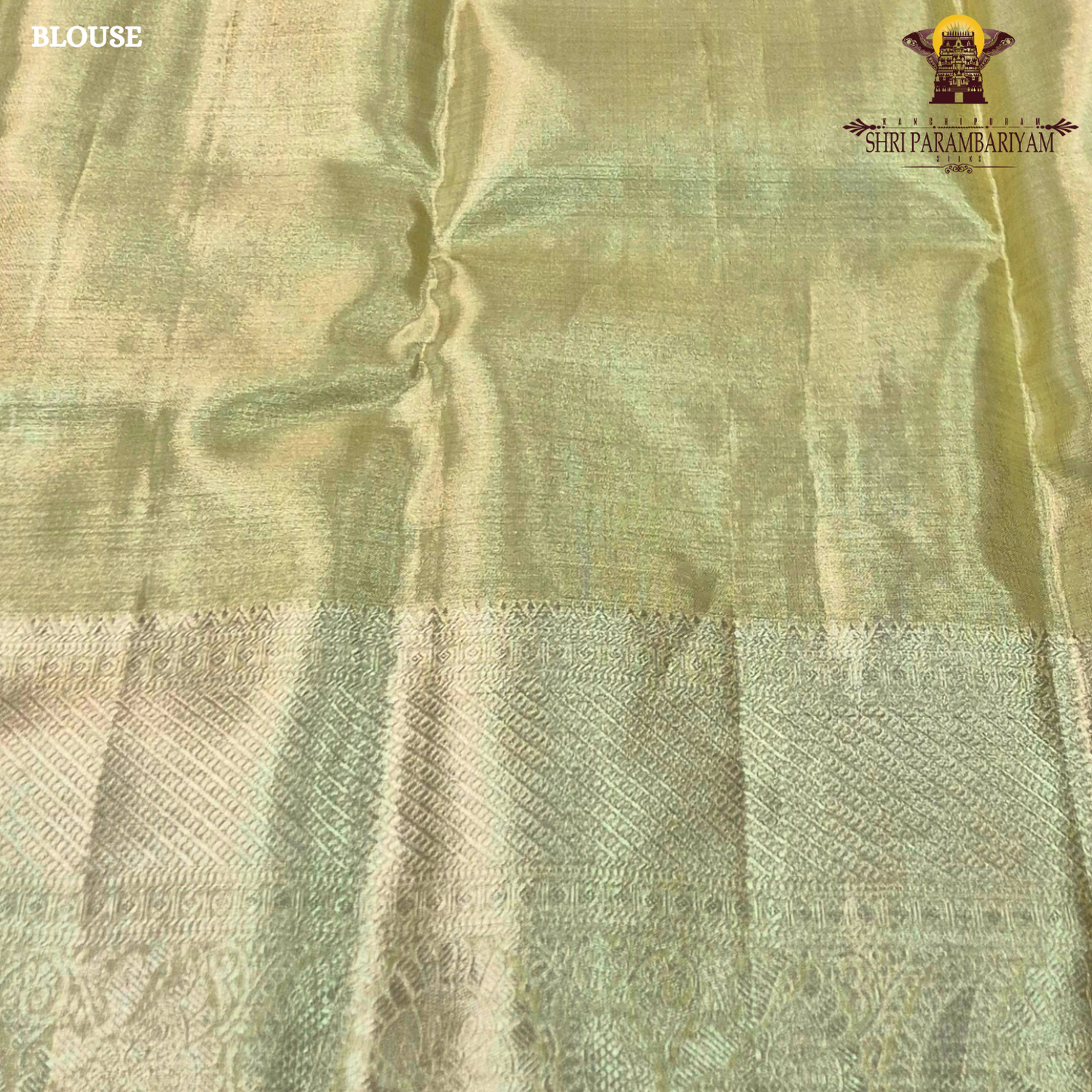 A beautiful light pistachio gold shade that gives a soft and graceful shine Saree