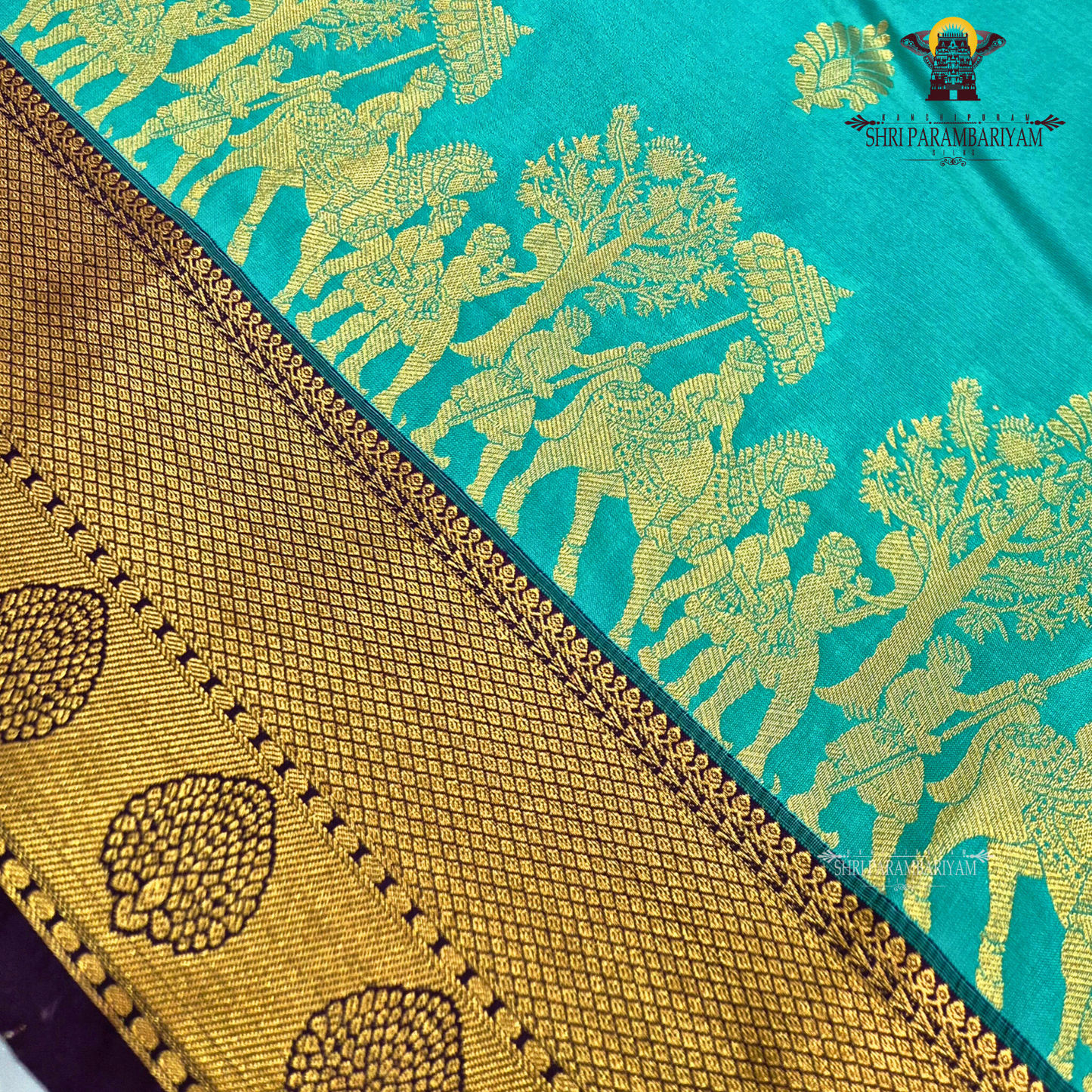 Rich teal green Saree