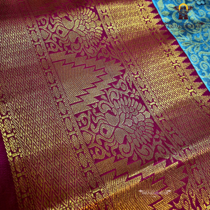 A rich charcoal grey / gunmetal grey Tissue Saree