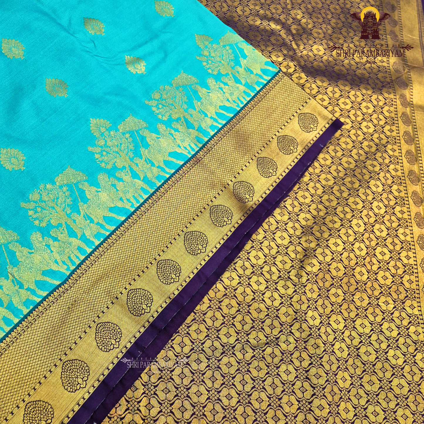 Rich teal green Saree