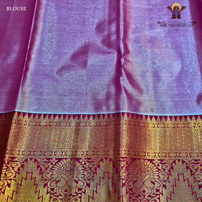 A rich charcoal grey / gunmetal grey Tissue Saree