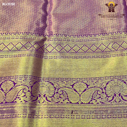 Bright sunshine yellow with golden tissue sheen Saree