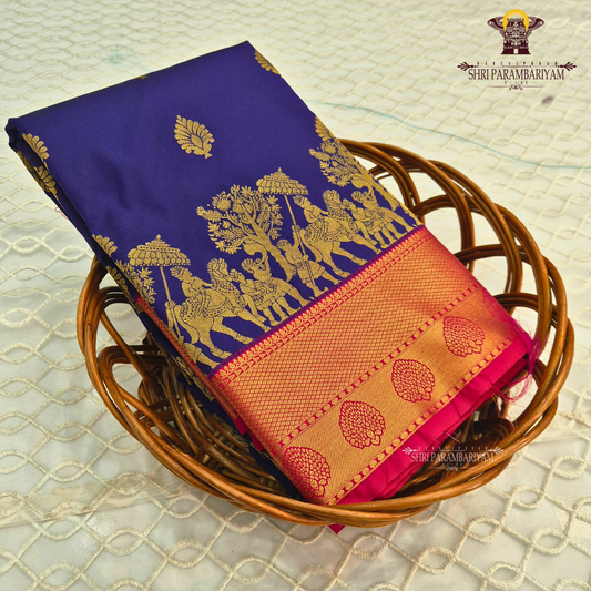 Deep royal blue Saree