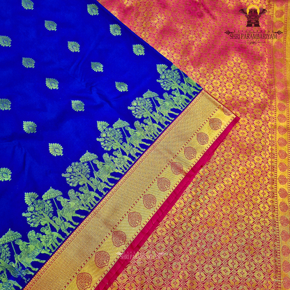 Deep royal blue Saree