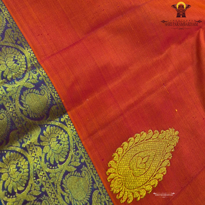 Bright Vermilion Red / Orange-Red Saree