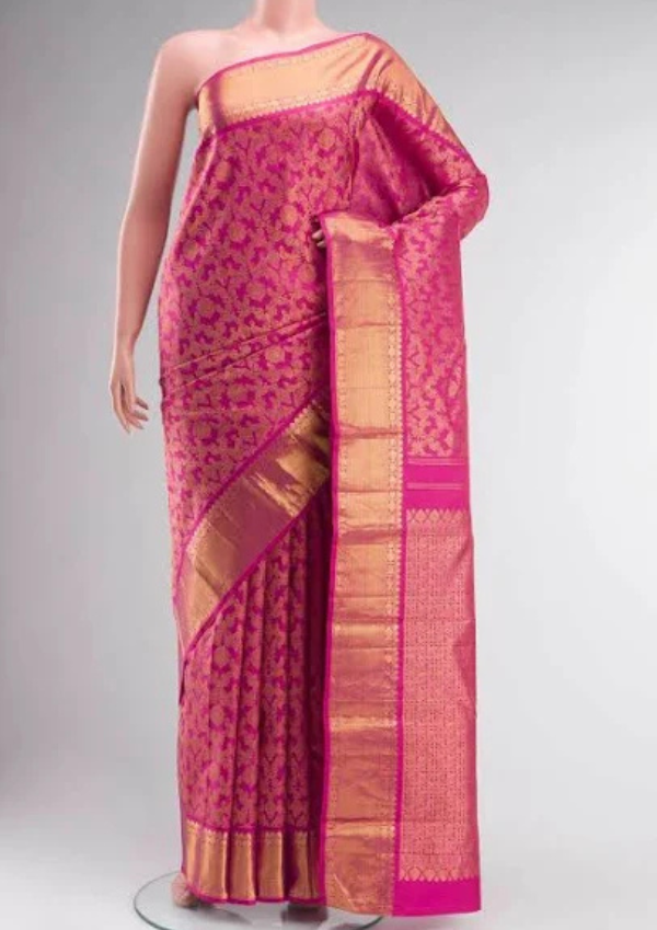 Nalli Silks Pink Kanchipuram Silk Saree