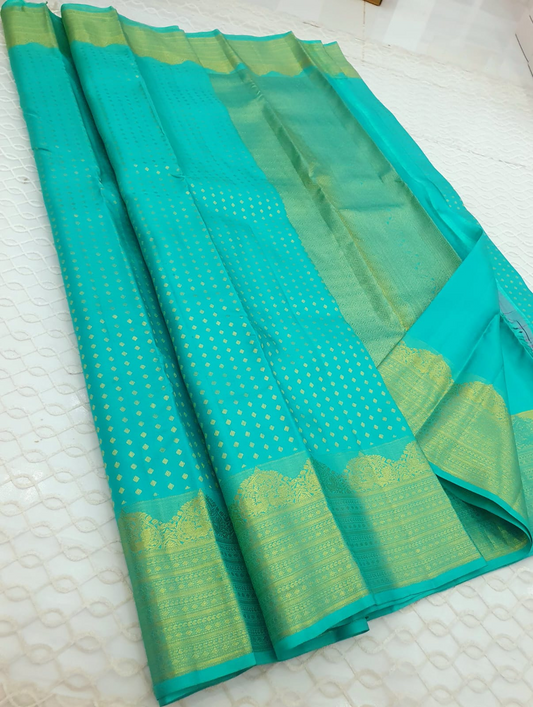 Elegant Teal Green Kanjivaram Silk Saree