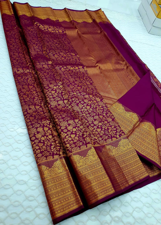 Majestic Maroon Bridal Silk Saree